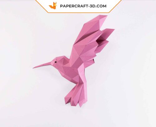 Papercraft Colibri en origami papier 3D à télécharger