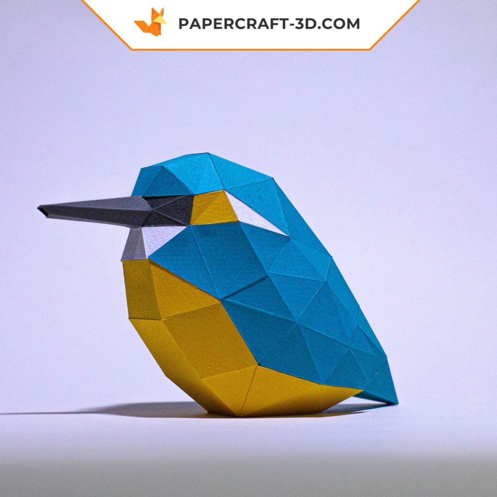Papercraft de colibri minimaliste en origami 3D