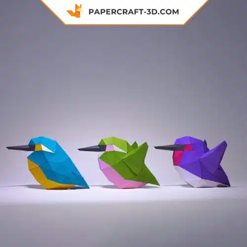 Papercraft di colibrì minimalista in origami 3D