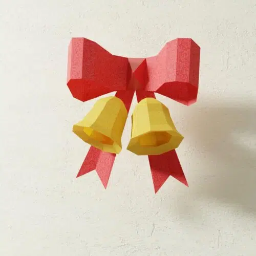 Papercraft collection de petits objets de Noël en papier 3D origami