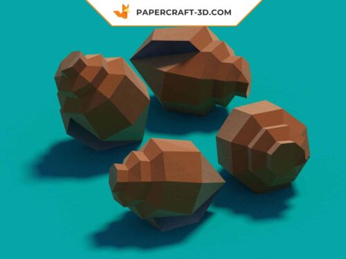 Papercraft Coquillage Ammonite en papier 3D Origami