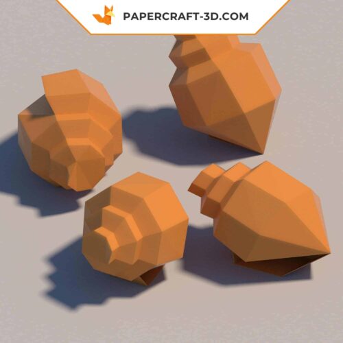 Papercraft Coquillage Ammonite en papier 3D Origami