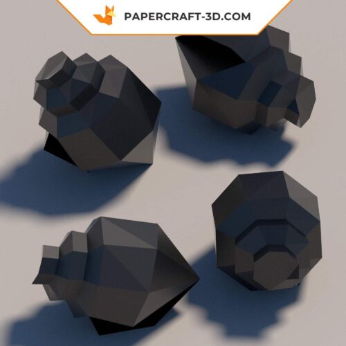 Papercraft Coquillage Ammonite en papier 3D Origami