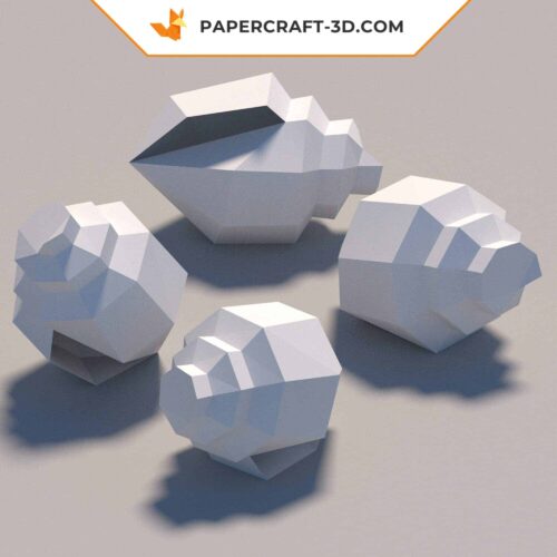 Papercraft Coquillage Ammonite en papier 3D Origami