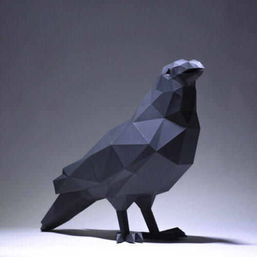 Papercraft corbeau en origami papier 3D DIY