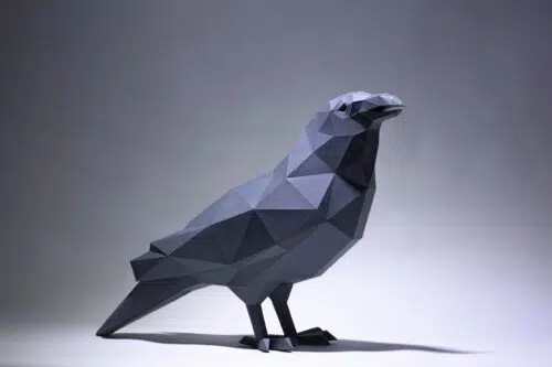 Papercraft corbeau en origami papier 3D DIY