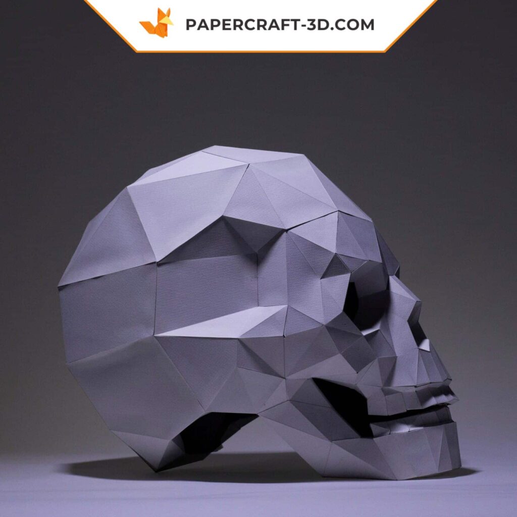 Papercraft teschio umano in origami