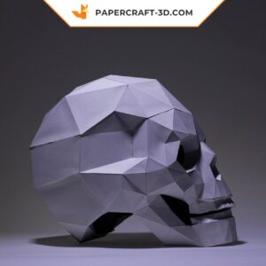 Papercraft crâne en origami papier 3D pour Halloween