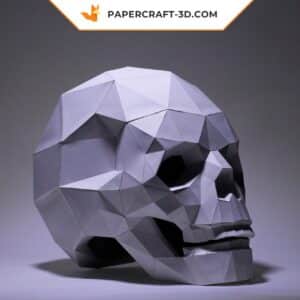 Papercraft crâne en origami papier 3D pour Halloween