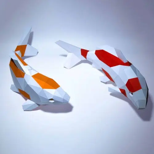 Papercraft peces koi en origami