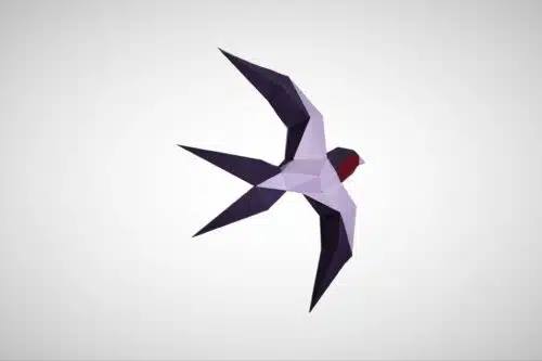 Papercraft créations d’hirondelles en origami papier 3D