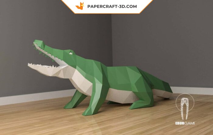 Papercraft Crocodile XXL en origami papier 3D à créer soi-même