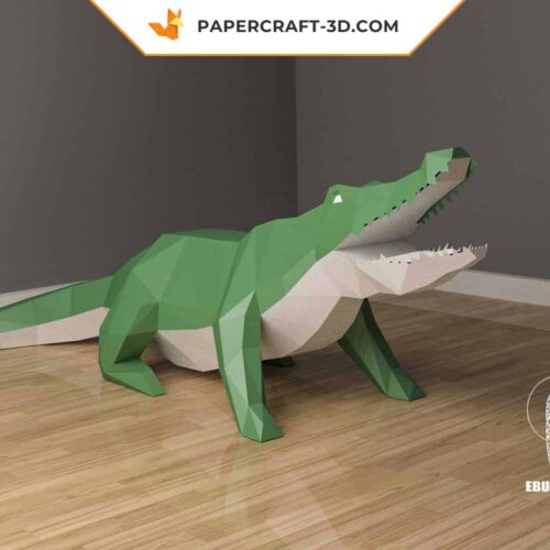 Papercraft Crocodile XXL en origami papier 3D à créer soi-même