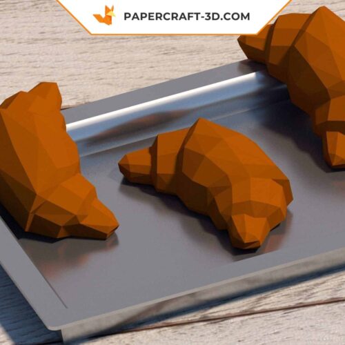 Papercraft croissant in 3D origami
