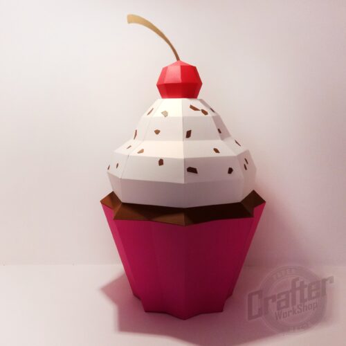 Papercraft Cupcake im 3D-Origami