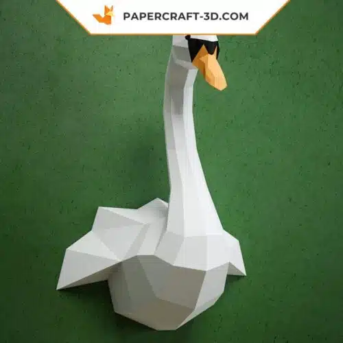 Papercraft Cygne, modèle d’origami en papier 3D DIY