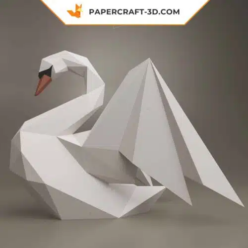 Papercraft cygne origami papier 3D pour décoration maison