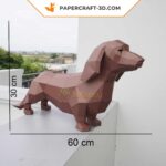 Papercraft Dachshund origami papier 3D en PDF et SVG