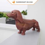 Papercraft Dachshund origami papier 3D en PDF et SVG