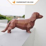 Papercraft Dachshund origami papier 3D en PDF et SVG