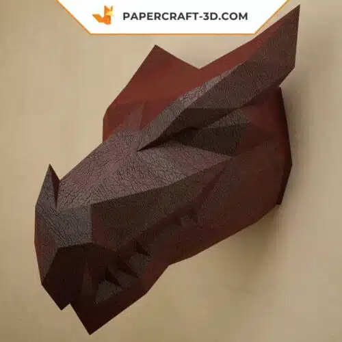Papercraft de tête de dragon noir en origami papier 3D