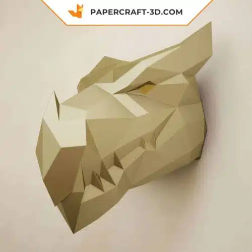 Papercraft de tête de dragon noir en origami papier 3D