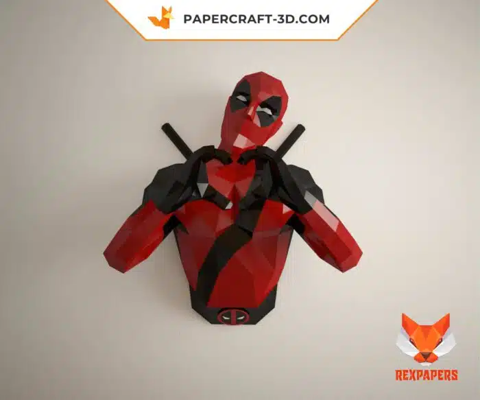 Papercraft DeadPool en origami papier 3D