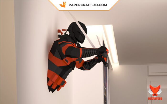 Papercraft Deathstroke en origami papier 3D : modèle PDF DIY