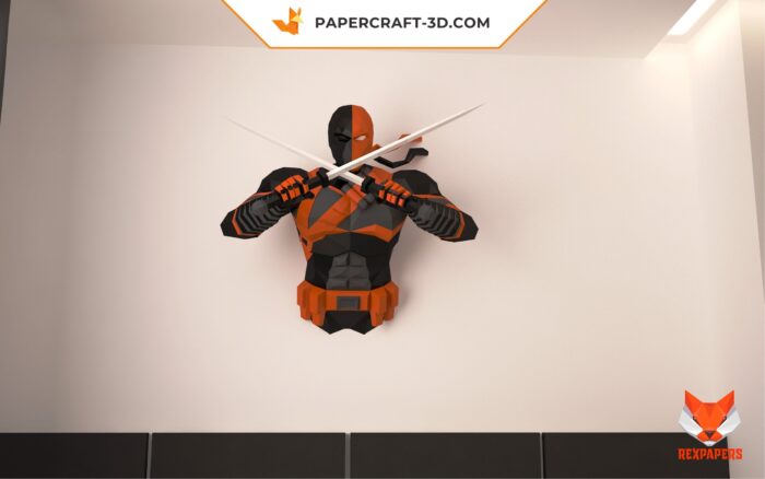 Papercraft Deathstroke en origami papier 3D : modèle PDF DIY