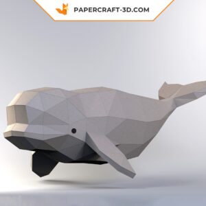 Papercraft décor béluga origami papier 3D