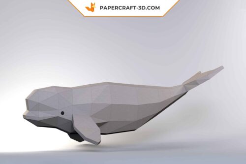 Papercraft décor béluga origami papier 3D