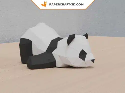 Papercraft Deux Mignons Pandas en origami papier 3D