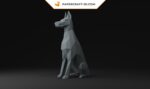 Papercraft Doberman en origami papier 3D low poly