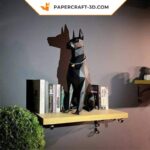 Papercraft Doberman en origami papier 3D low poly