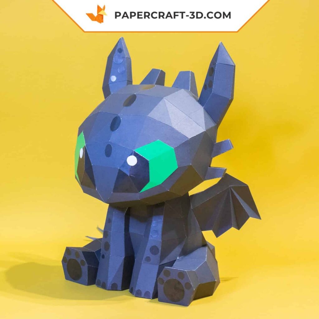Papercraft de dragon Fury Nocturne en origami