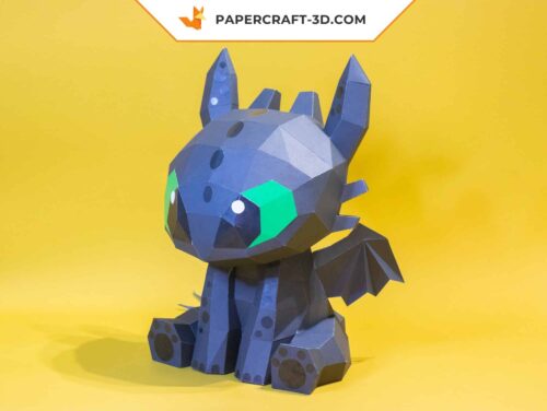Papercraft Dragon Fury Nocturne origami papier 3D DIY