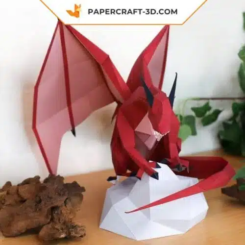 Papercraft Dragon Low Poly origami papier 3D