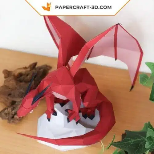 Papercraft Dragon Low Poly origami papier 3D
