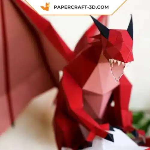 Papercraft Dragon Low Poly origami papier 3D