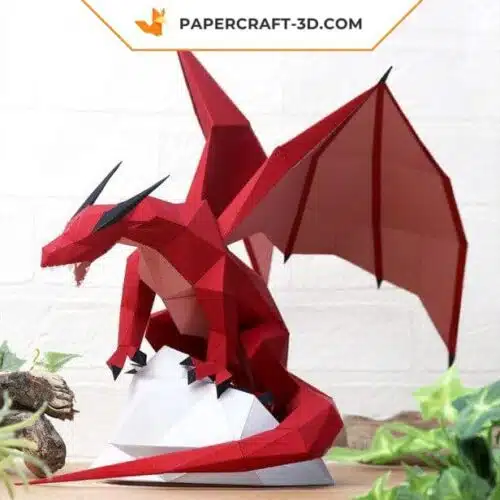 Papercraft Dragon Low Poly origami papier 3D