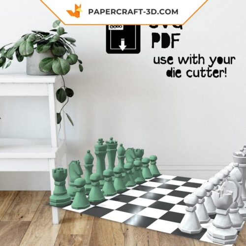 Papercraft chessboard in 3D origami