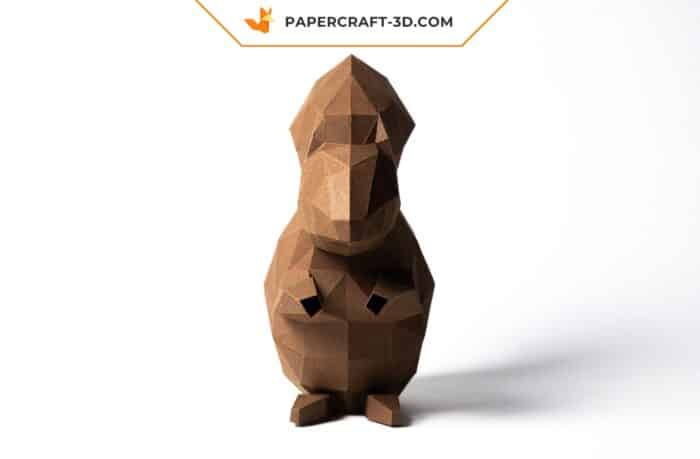 Papercraft écureuil origami papier 3D à télécharger en PDF