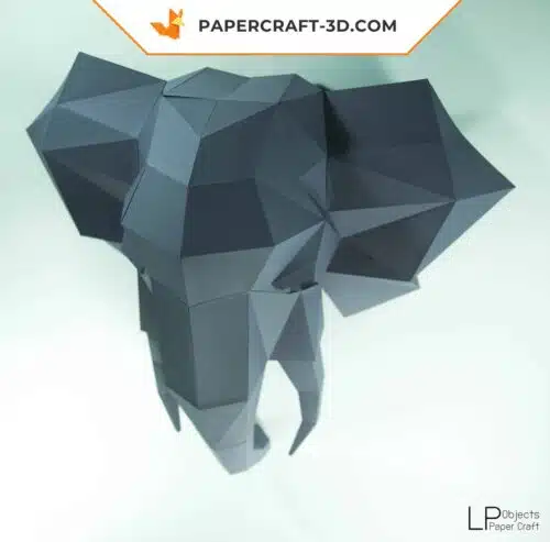 Papercraft éléphant en origami papier 3D à télécharger
