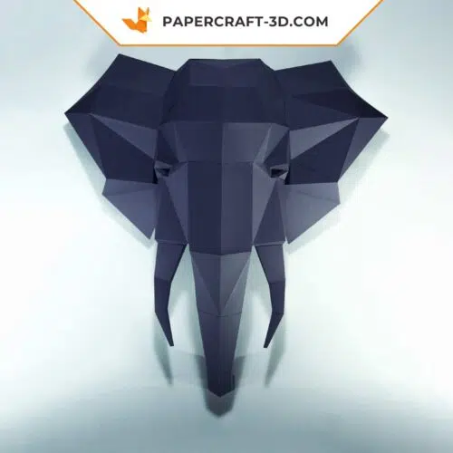 Papercraft éléphant en origami papier 3D à télécharger