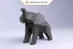 Papercraft éléphants origami papier 3D modèle numérique PDF