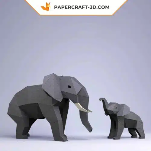 Papercraft di elefante in origami 3D