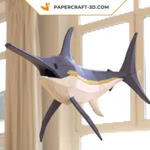 Papercraft épée de mer en origami papier 3D