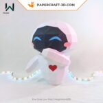 Papercraft Eve mignonne en origami papier 3D, modèle PDF, sculpture en papier, DIY