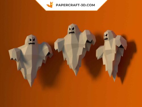 Papercraft Fantôme DIY en origami papier 3D pour décoration murale