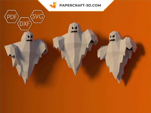 Papercraft Fantôme DIY en origami papier 3D pour décoration murale